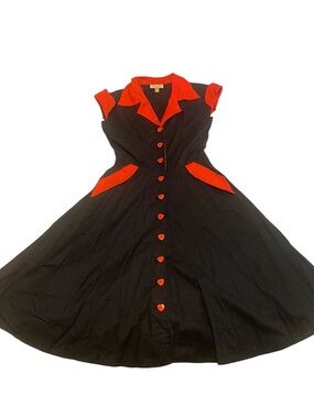 Lindy Bop Jeanette 1950's Style Pinup girl Rockabilly Midi Dress Size Small